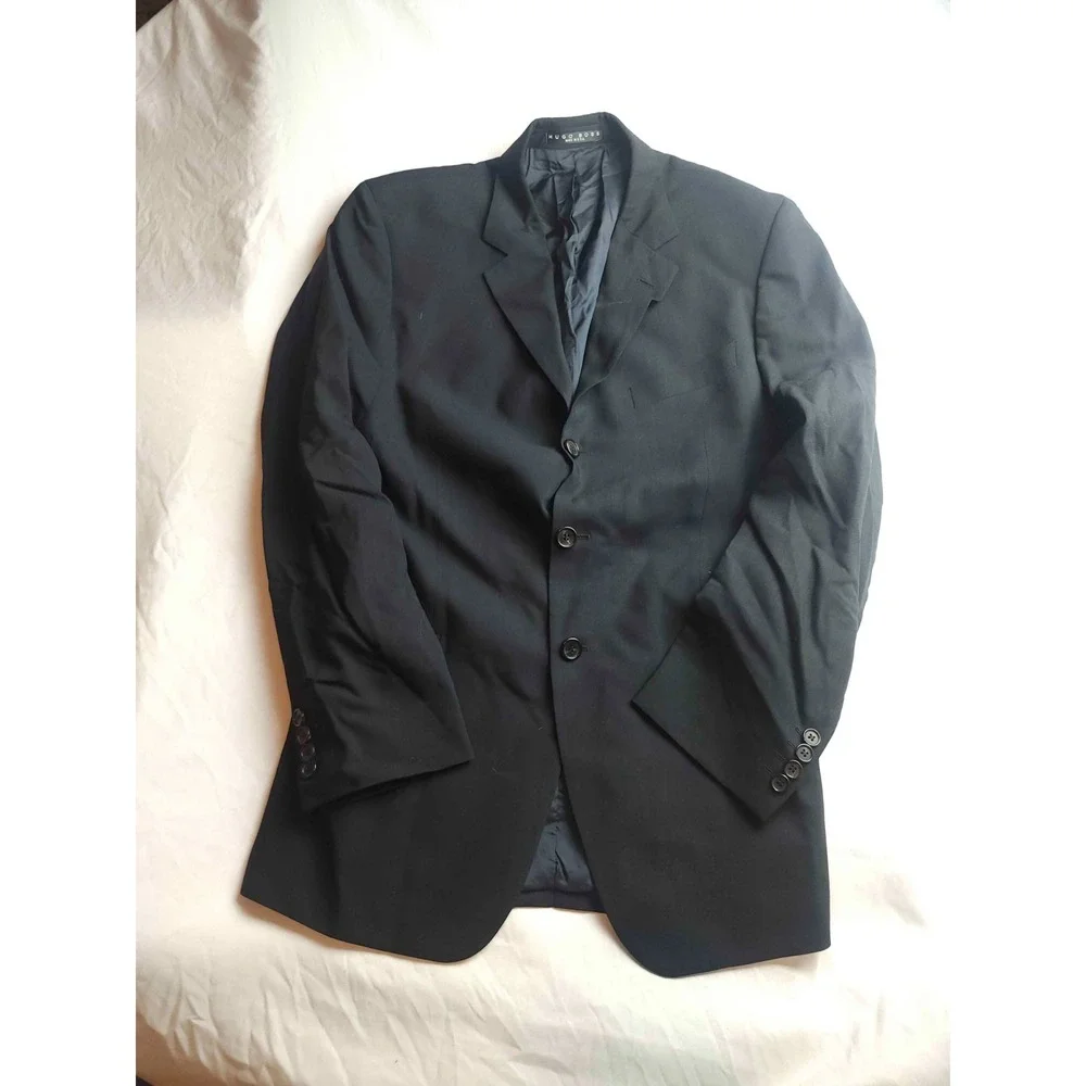 Hugo Boss Einstein Blazer Mens 40S Black Twill Suit Jacket Sport Coat Business